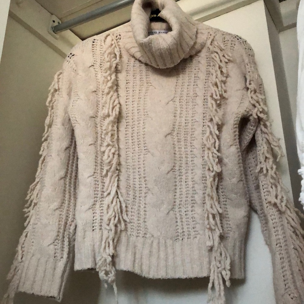 Fringe Turtleneck Sweater